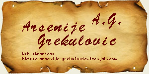Arsenije Grekulović vizit kartica